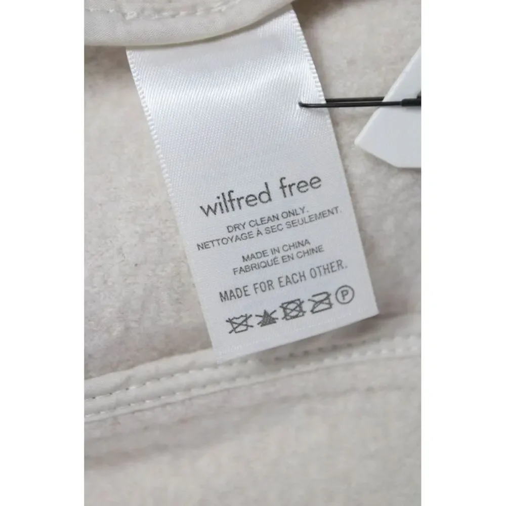 Wilfred Women Beige Merino Wool Bomber Jacket Collared Button Size 2XS